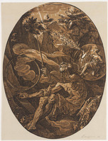 KG 02359
<br/>
Demogorgon in de grot van de eeuwigheid (magiër)
<br/>
<em>Goltzius, Hendrick (1558-1617)</em>